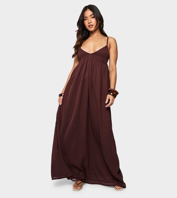 Petite Strappy Chiffon Maxi Dress