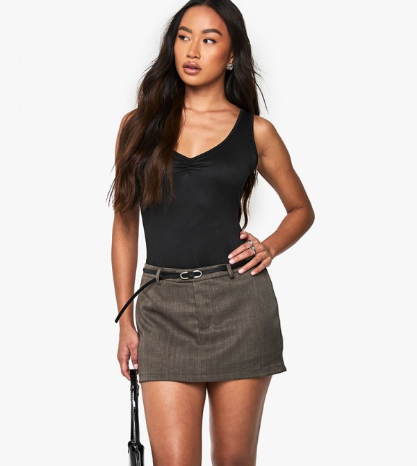 Super Soft V-Neck Ruched Bodysuit Top
