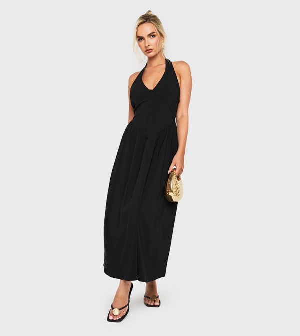 Bengaline Plunge Midaxi Dress