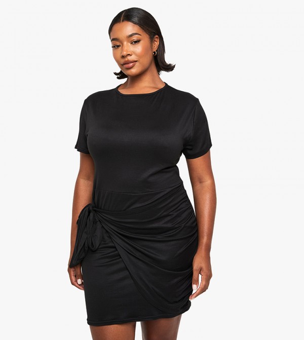 Curve Wrap Mini T-Shirt Dress