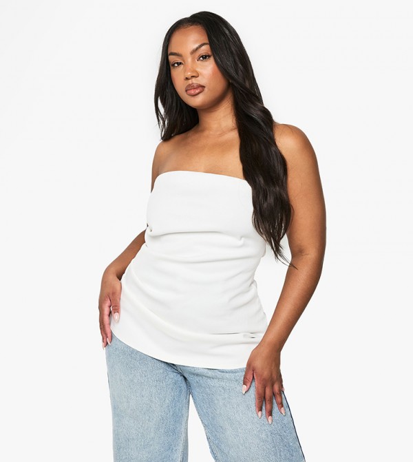 Curve Structured Draped Bandeau Top