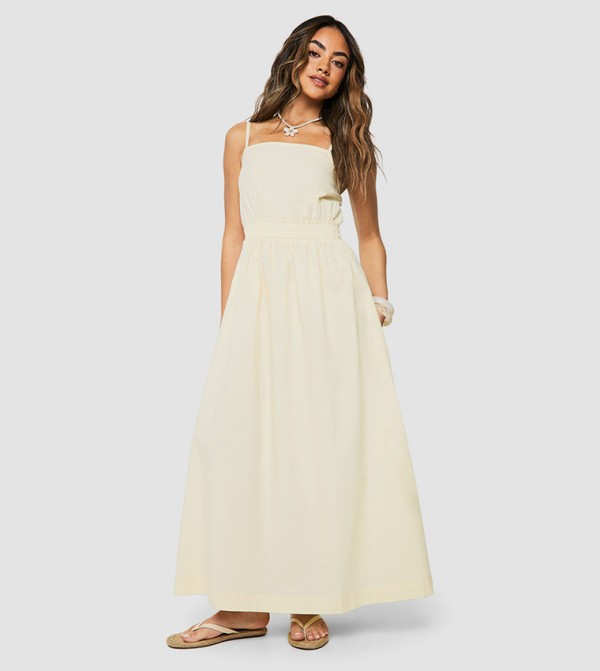 Strappy Poplin Midaxi Dress