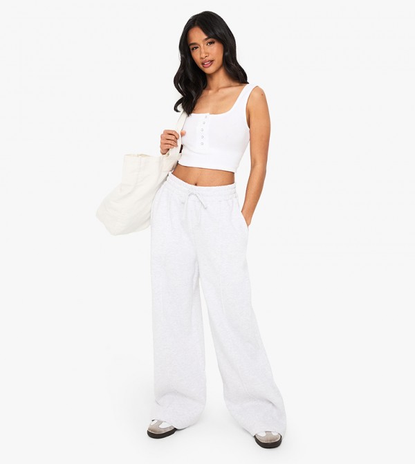 Petite Pintuck Detail Straight Leg Sweatpants