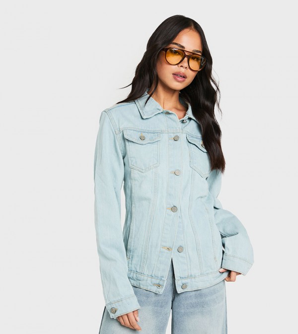 Bleach Washed Oversized Denim Jacket