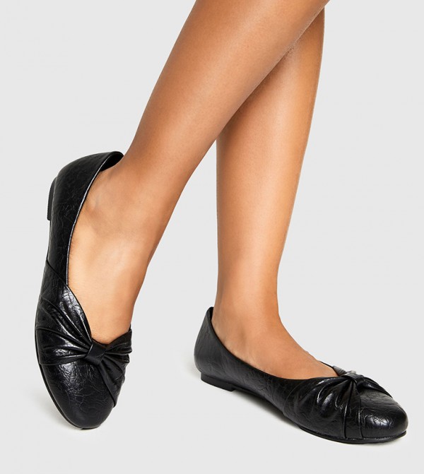 Crinkle Chunky Bow Ballerinas