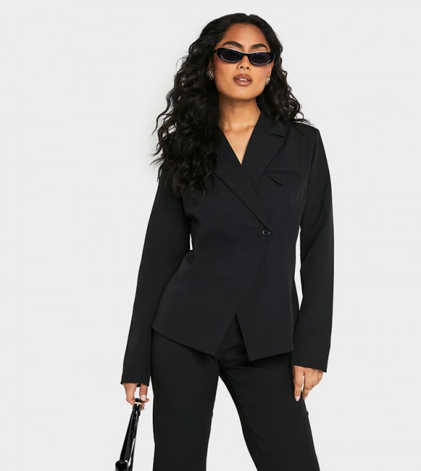 Pocket Detail Structured Blazer