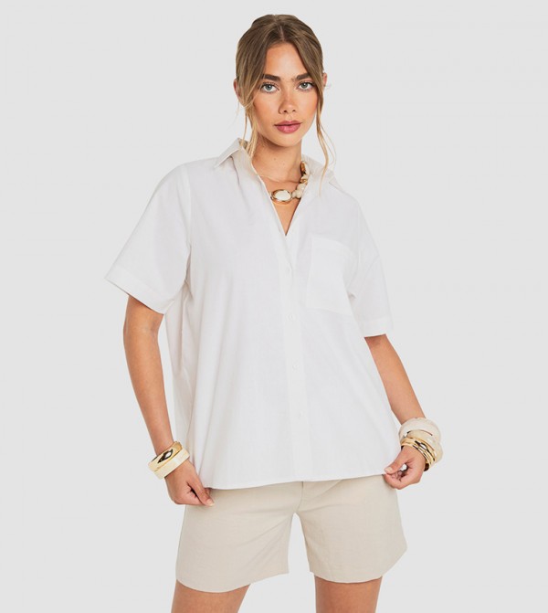 Cotton Poplin Short Sleeves Shirt