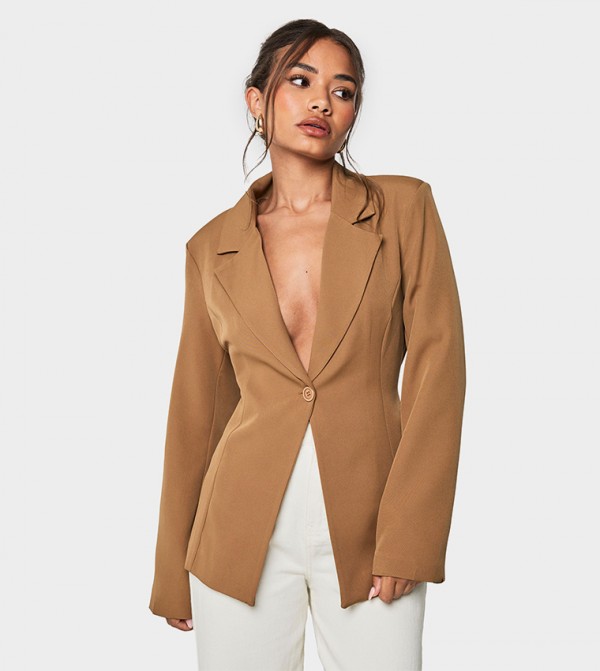Open Back Long Sleeves Blazer