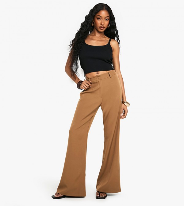 Slim Fit Tailored Flare Trousers