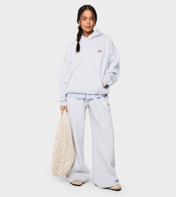 USA Flag Embroidered Oversized Hoodie