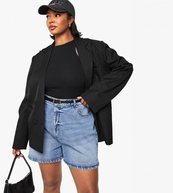 Curve Denim Mom Fit Shorts