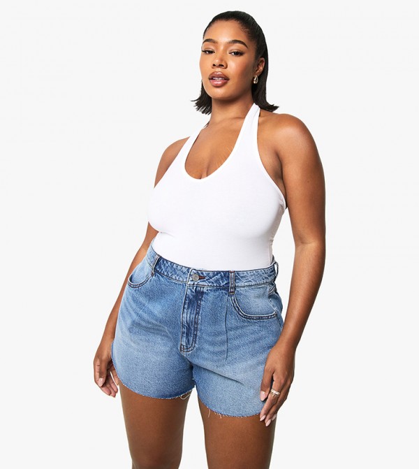 Curve Flippy Wide Leg Denim Shorts