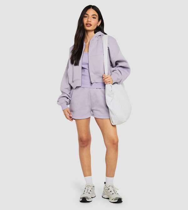 Boxy Balloon Sleeves Oversized Zip Through Jacket