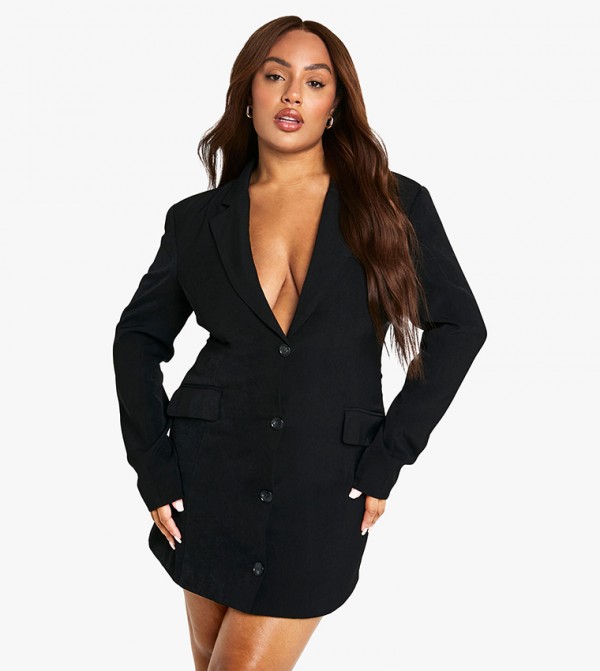 Curve Tailored Structured Cinched Waist Blazer Dress