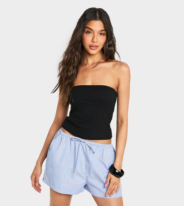 Ribbed Built In Padded Soft Bandeau Top