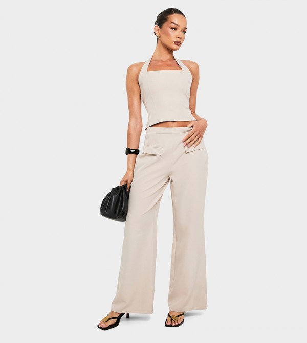 Pocket Detail Straight Fit Trousers