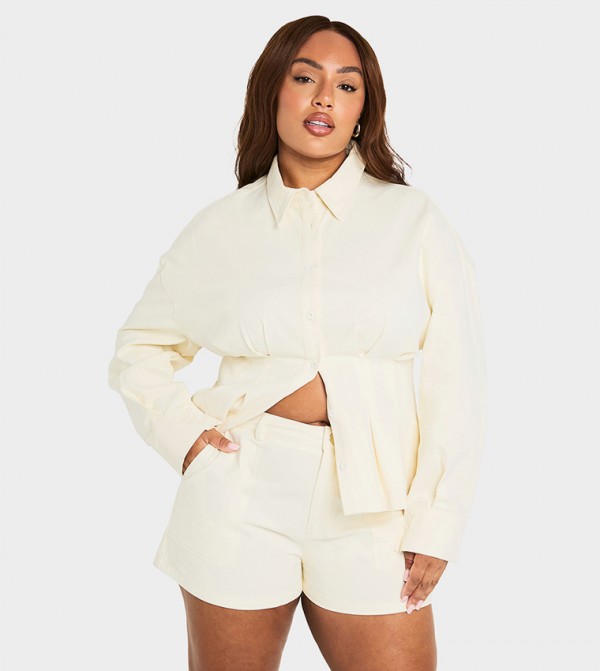 Curve Twill Mom Fit Shorts