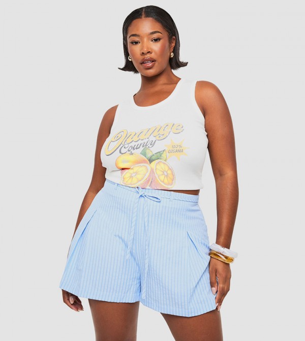 Curve Striped Pleated Flippy Shorts