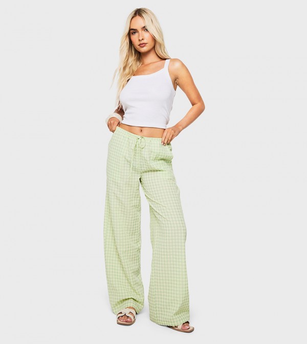 Gingham Straight Fit Trousers
