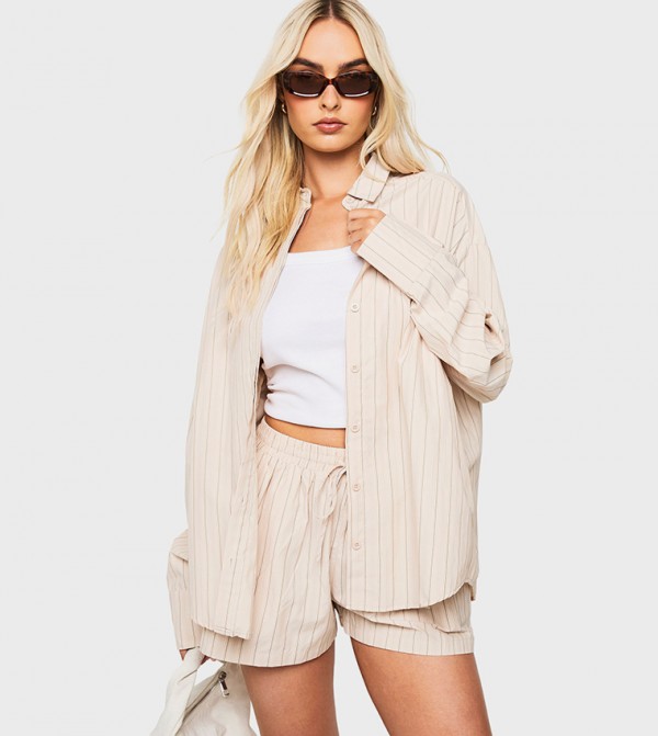 Striped Long Sleeves Oversized Shirt