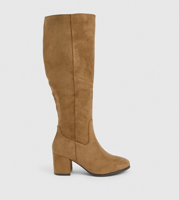 Wide Fit Faux Suede Over The Knee High Boots