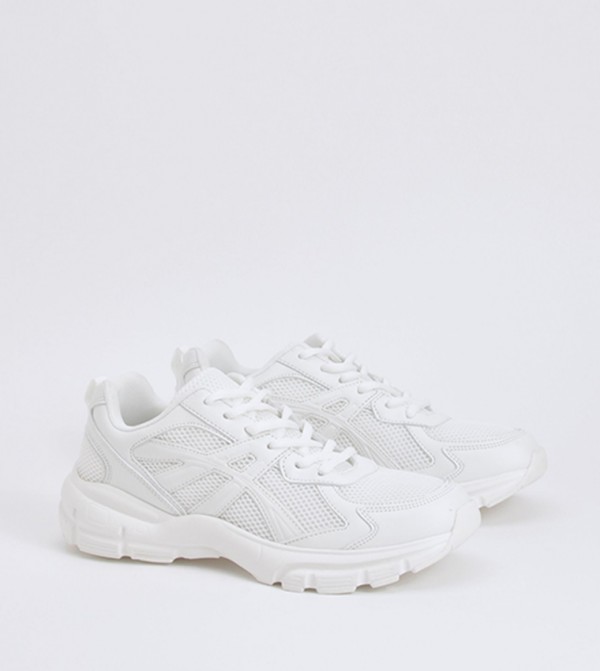 Striped Chunky Low-Top Sneakers