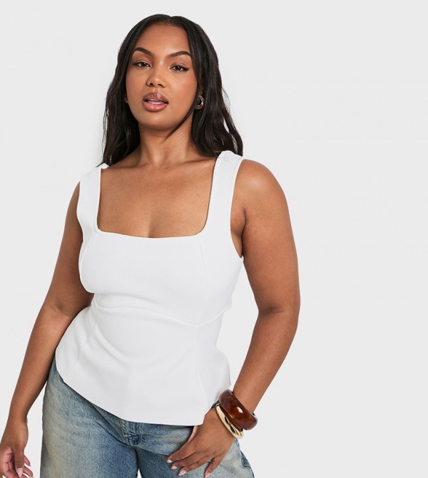 Curve Bow Back Peplum Top