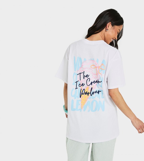 Printed Short Sleeves Oversized T-Shirt
