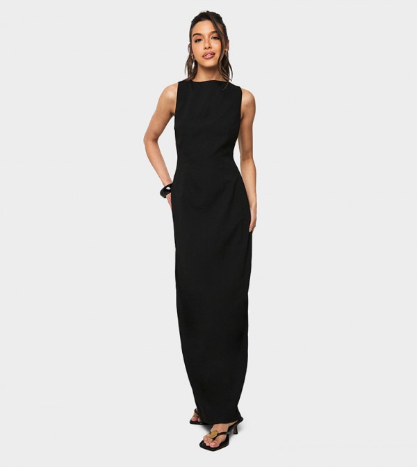 Solid Sleeveless Maxi Dress