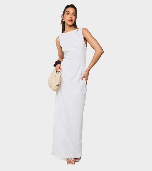 Solid Sleeveless Maxi Dress