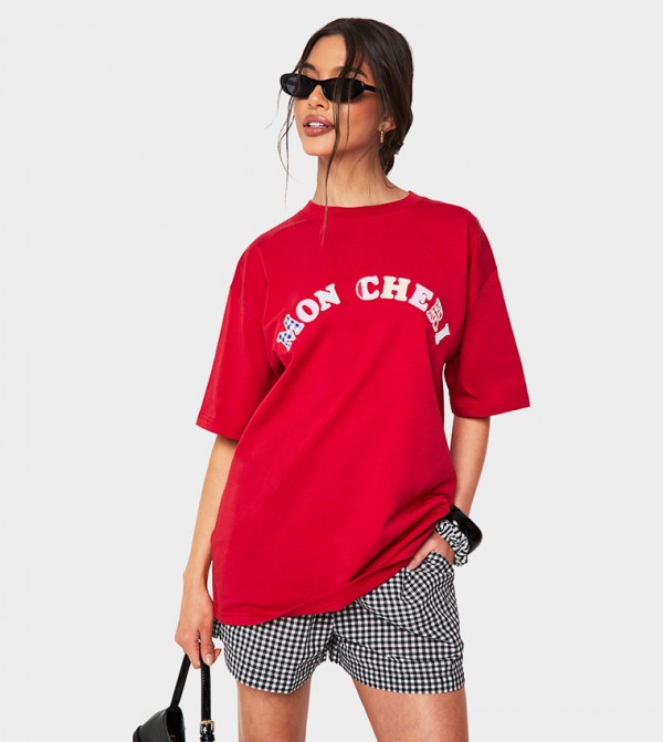 Mon Cheri Applique Oversized T-Shirt