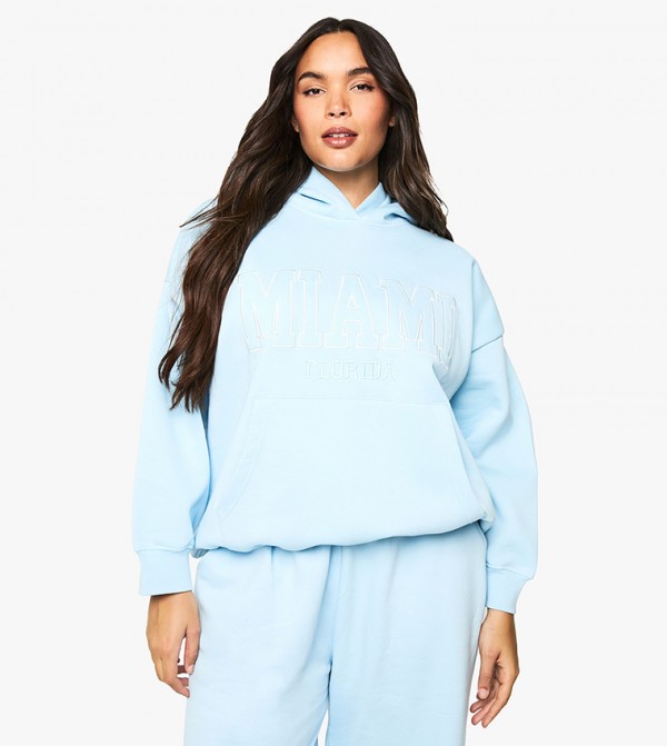 Curve Miami Appliqued Oversized Hoodie