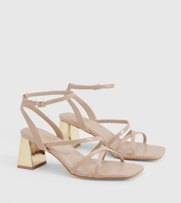 Wide Fit Block Heel Strappy Heel Sandals