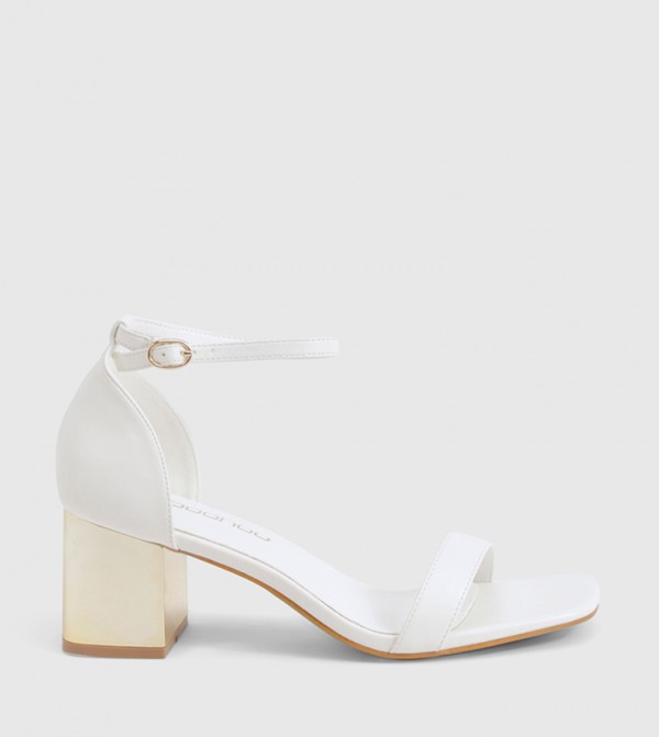 2 Part Barely There Statement Block Heel Sandals