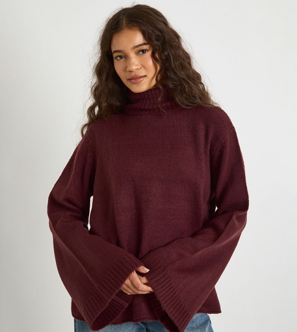 سويتر اوفرسايز ناعم جدًا بياقة سلحفاة