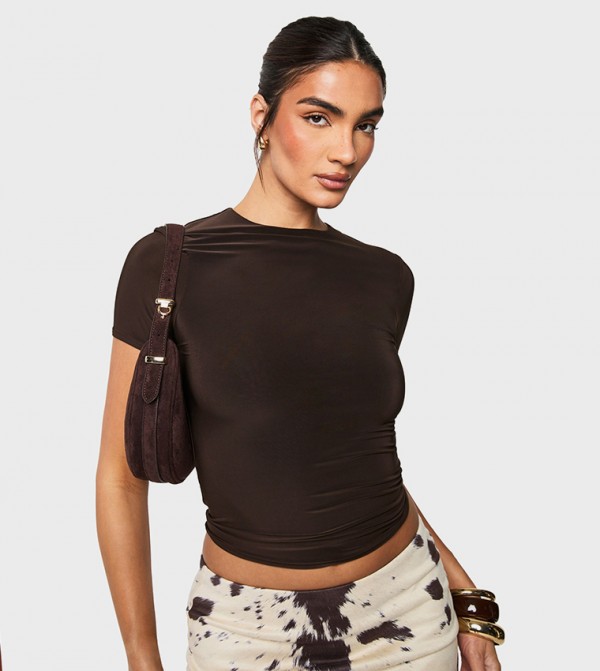 Double Layer Slinky Fitted Crop Top