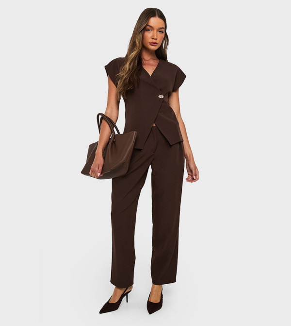 High Waist Barrel Fit Trousers