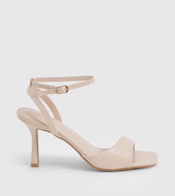 Asymmetric 2 Part Heel Sandals