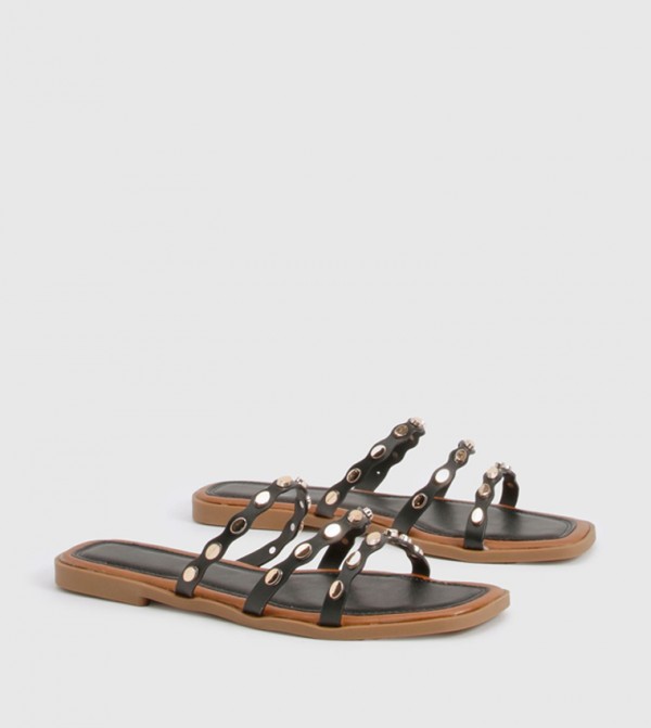 Studded Detail Flat Sandals