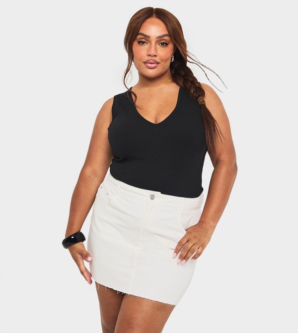 Curve Ribbed Sleeveless Top