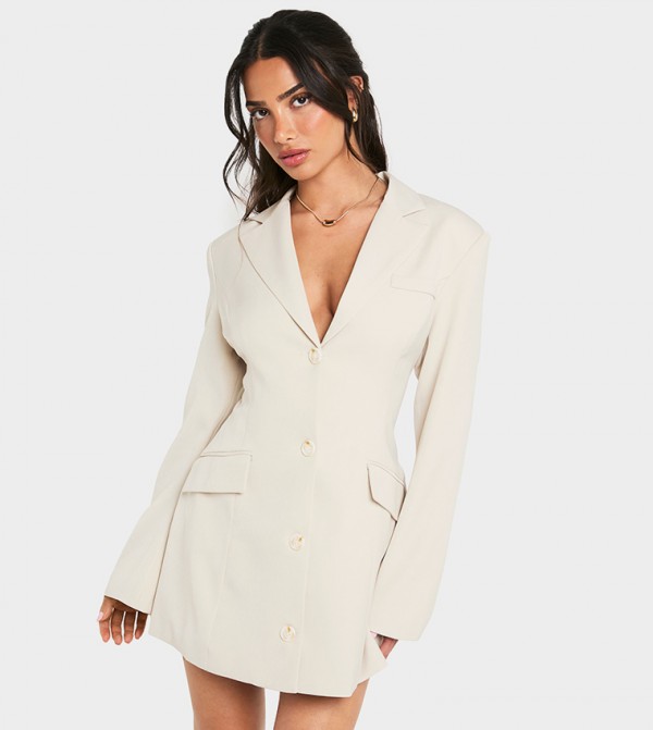 Petite Tailored Long Sleeves Blazer Dress