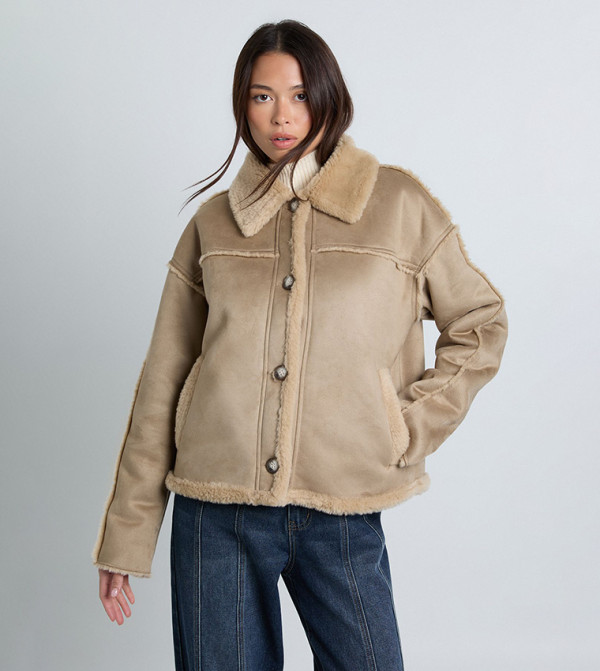 جاكيت أفياتور شامواه وفرو 