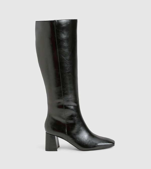 Block Heel Knee High Boots