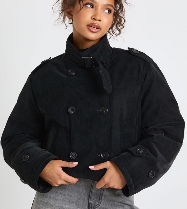 Long Sleeves Puffer Trench Coat