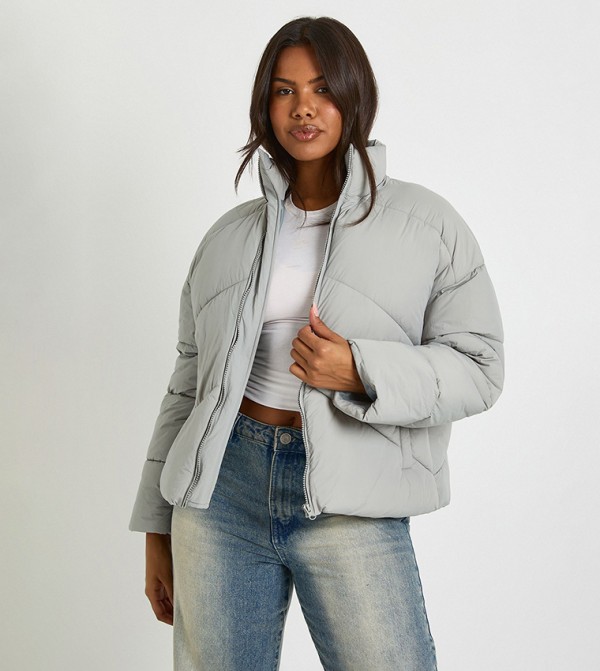 Quilted Long Sleeves Puffer Jacket