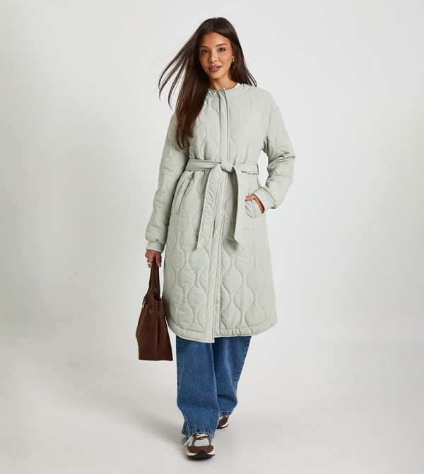 Quilted Long Sleeves Puffer Coat