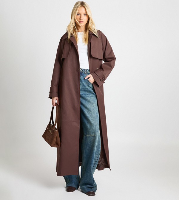 Long Sleeves Belted Trench Coat