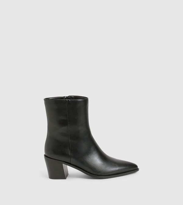 Western Block Heel Ankle Boots