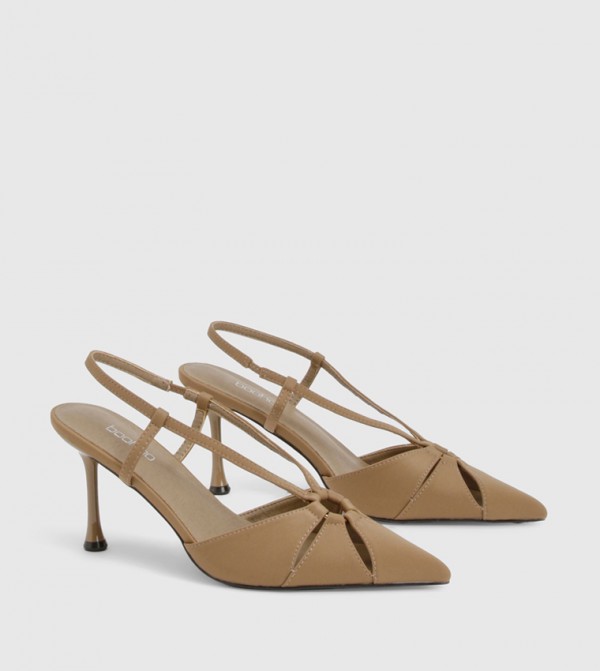 Cut Out Pointed Toe Slingback Pumps