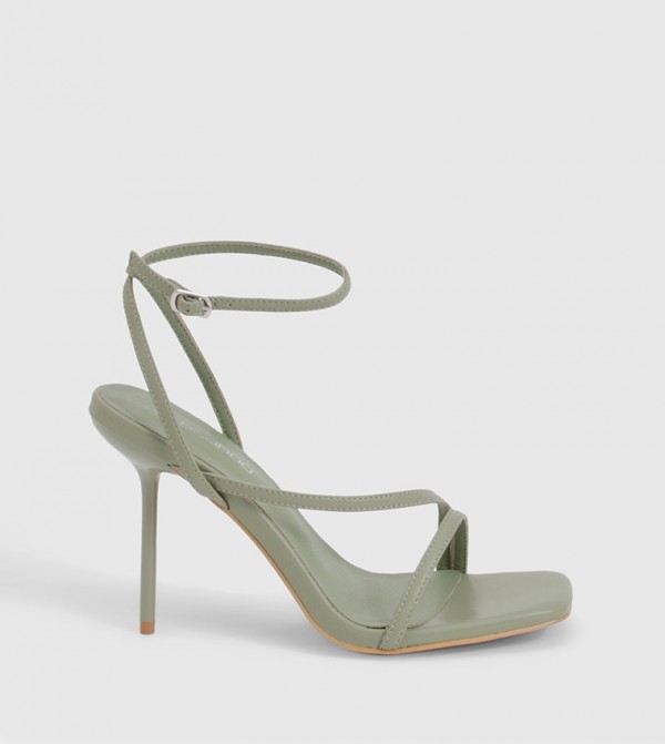 Asymmetric Strap Stiletto Heel Sandals